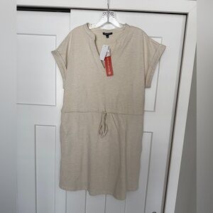Flag & Anthem size L Beige Cotton Blend Dress - NWT
